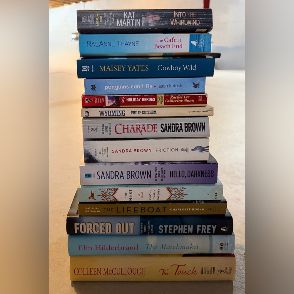Variety of Books (mystery, romance, soldiers, cowboys, beach, etc)